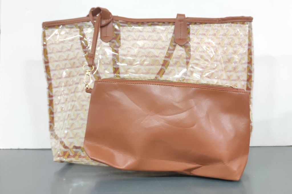 لافي - حقيبة يد PVC بوكاهونتاس مع حقيبة PU صغيرة - بني